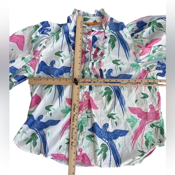 OLIPHANT Ruffle Front Button Blouse - Picture 7 of 11